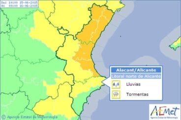 Alerta amarilla en el litoral norte de Alicante