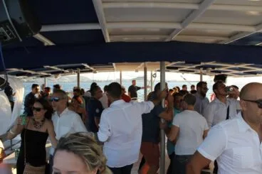 Cena a bordo del catamarán