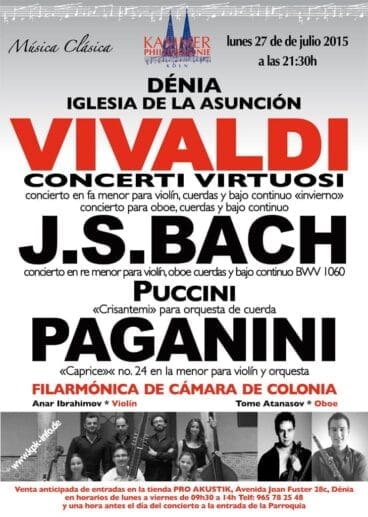 Concierto de la filarmónica de Colonia en Dénia