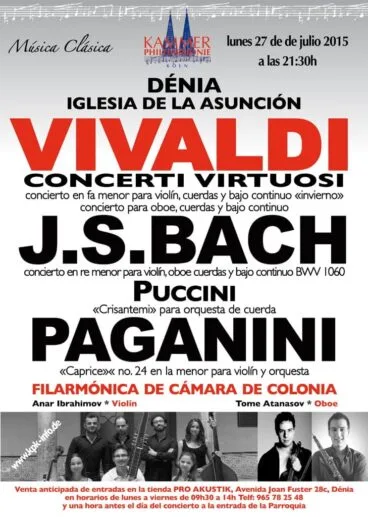 Concierto de la filarmónica de Colonia en Dénia