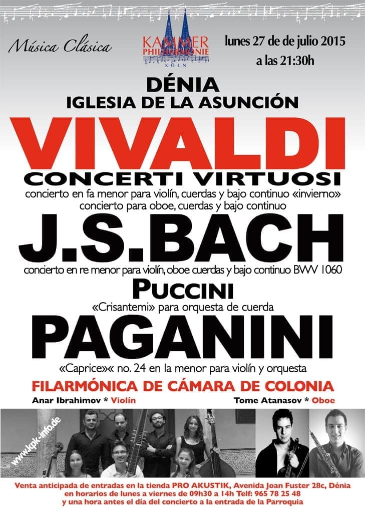 Concierto de la filarmónica de Colonia en Dénia