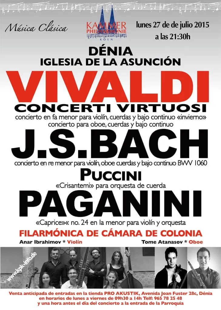 Concierto de la filarmónica de Colonia en Dénia