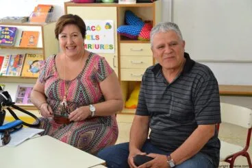 Pepa Sivera y Ferran Martínez director del Colegio Pou de la Muntanya