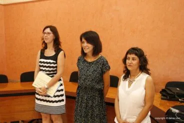 Las tres profesoras del curso de peluqería