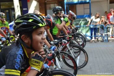 Línea de salida de la prueba alevín 2º año