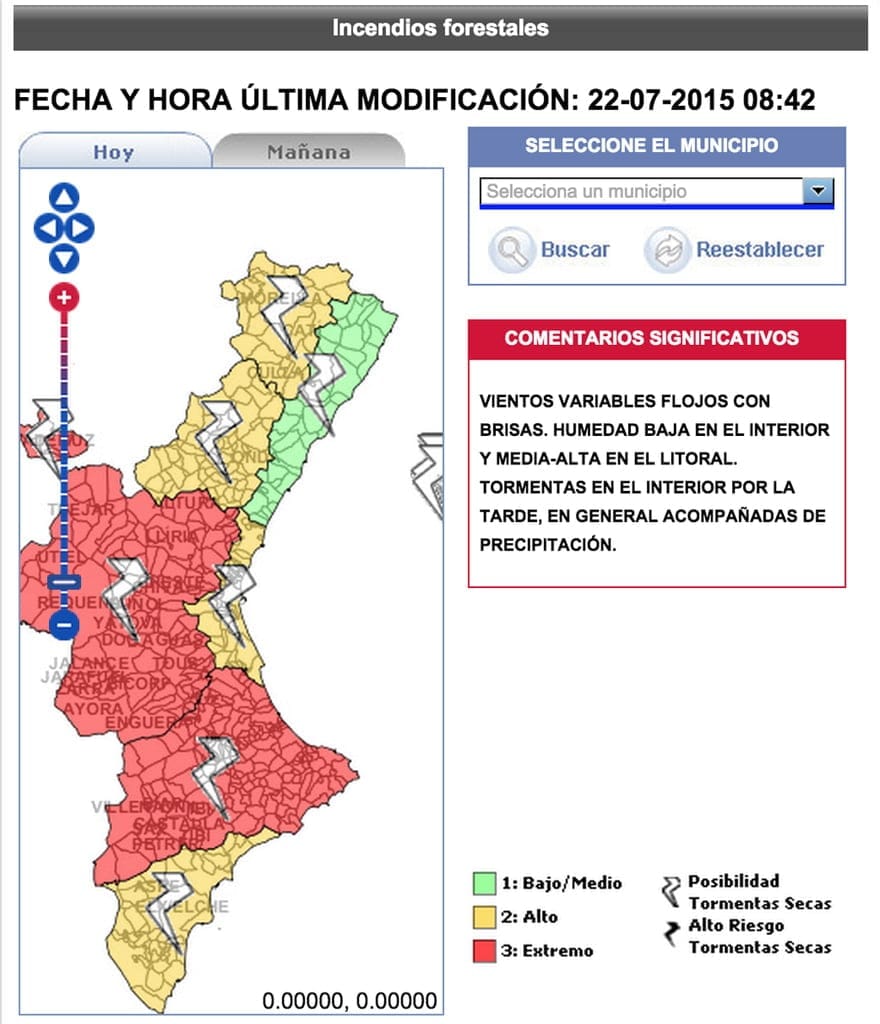 Riesgo extremo de incendios en Dénia
