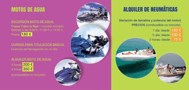 motos de agua y neumáticas