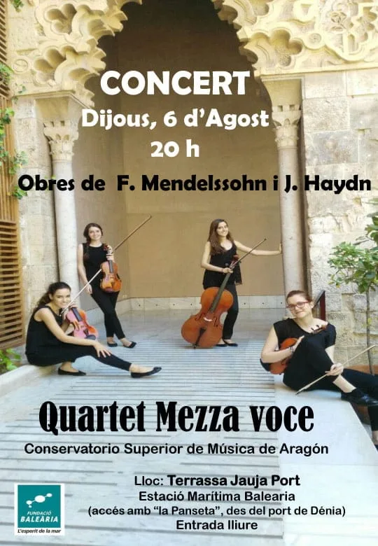 El cuarteto de cuerda Mezza Voce actúa en Dénia 1 Concierto de Mezzo Voce en Dénia