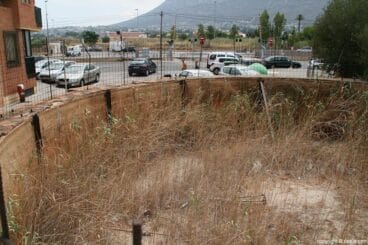 El interior de la caldera lleno de hierbas