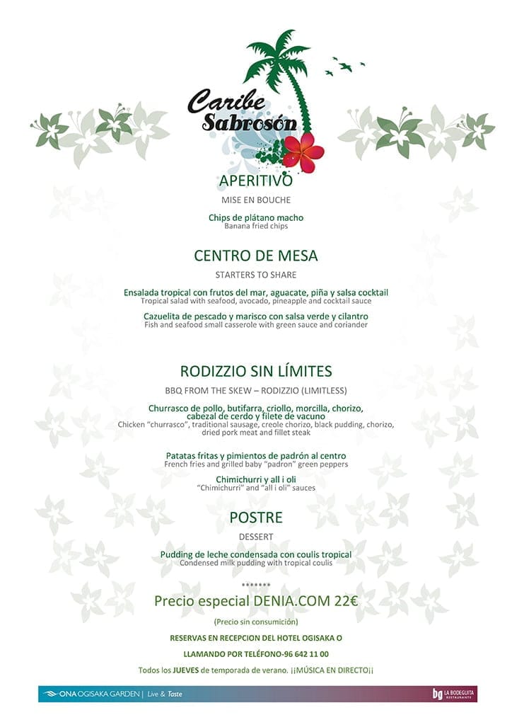 Menú Caribe Sabrosón