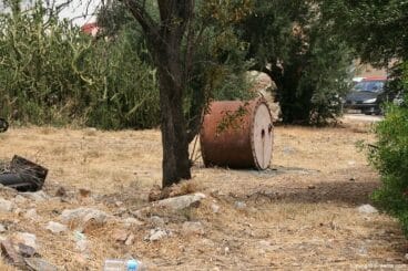 Restos del material que se usaba para fabricar gas