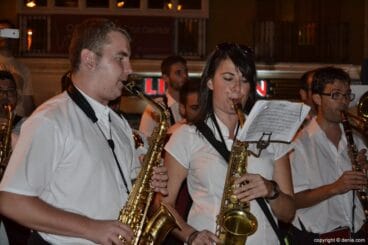 Saxofonistas en el concierto conjunto de bandas de Dénia