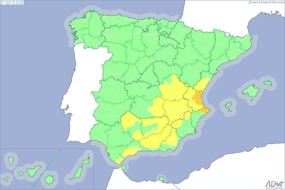 Alerta naranja por lluvias en Dénia