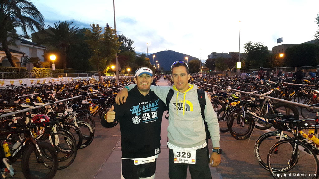 David Ribes y Sergio Alberola antes de arrancar el Ironman de Mallorca