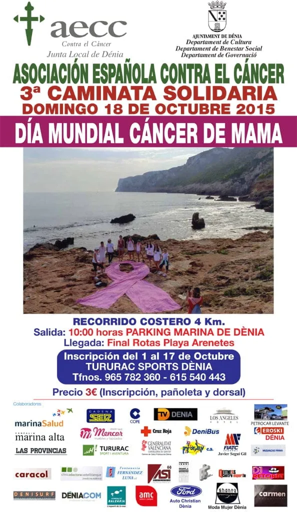 La AECC organiza la 3º Caminata Solidaria del Día contra el Cáncer de Mama 1 Caminata Solidaria del Día Mundial del Cáncer de Mama en Dénia