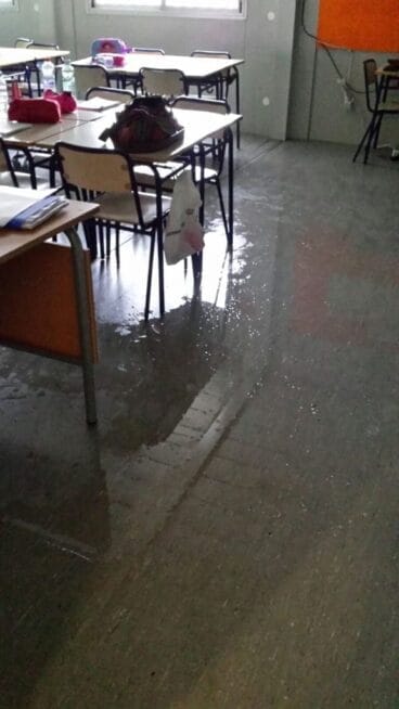 Inundación de un aula de La Xara