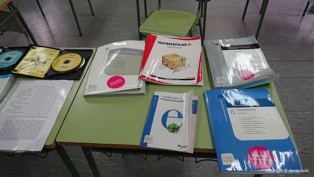 Material escolar dañado