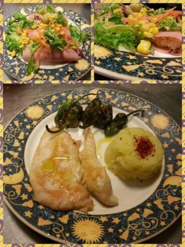Ensalada y plato combinado