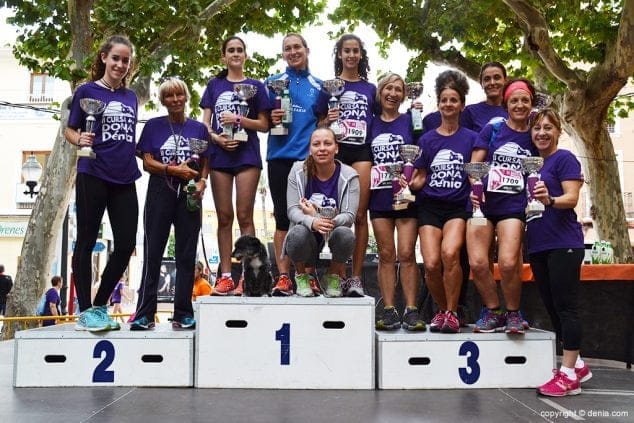 Las triunfadoras de la II Carrera de la Dona de Dénia