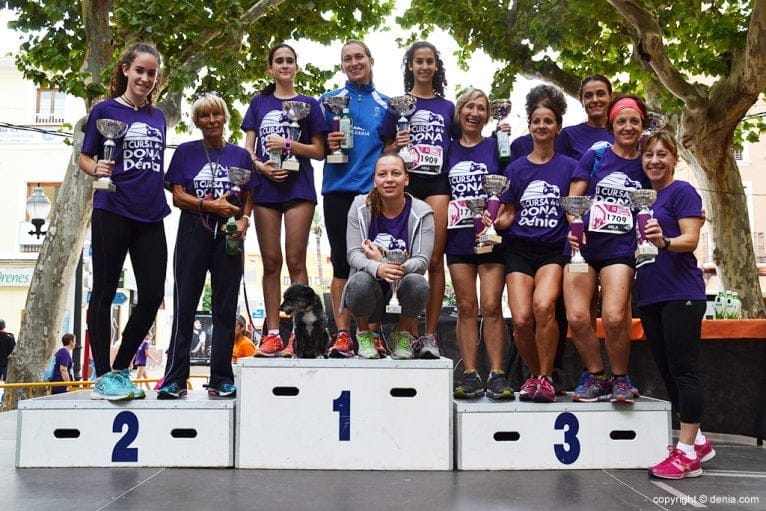Las triunfadoras de la II Carrera de la Dona de Dénia
