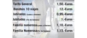 Tarifa líneas regulares bus Dénia