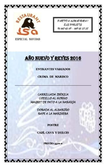 AÑO NUEVO Y REYES 2016