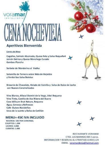 Menu nochevieja  Voramar 2015-2016