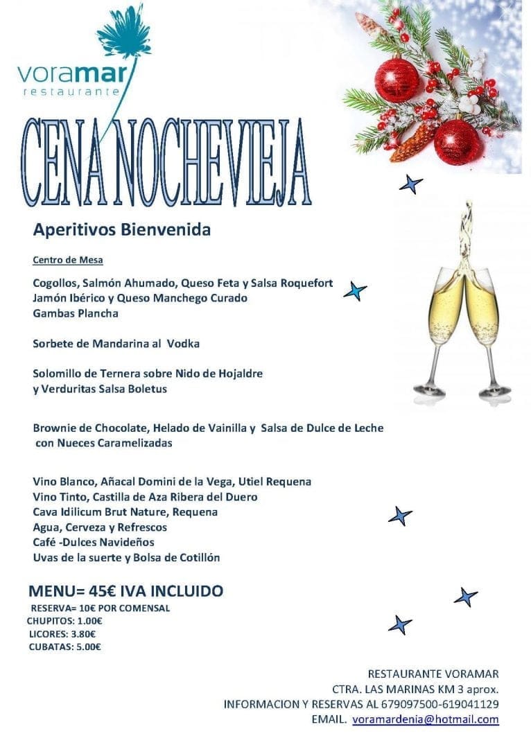 Menu nochevieja  Voramar 2015-2016