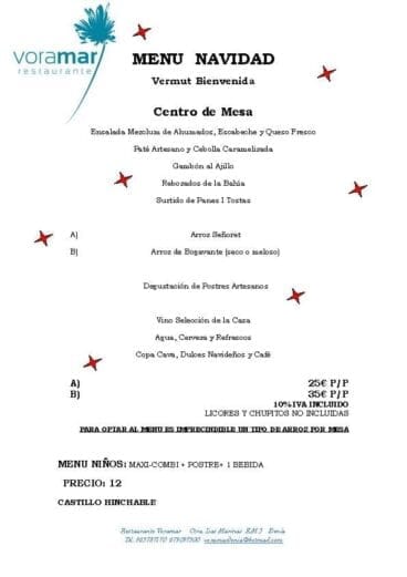 Menú de Navidad 2015 Voramar