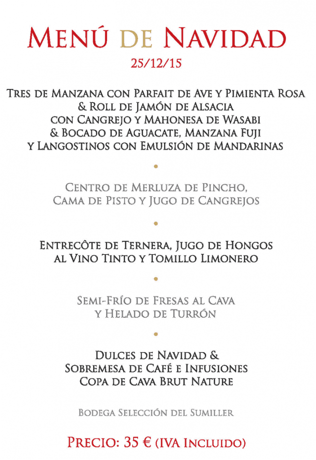 Menú de Navidad El Comercio