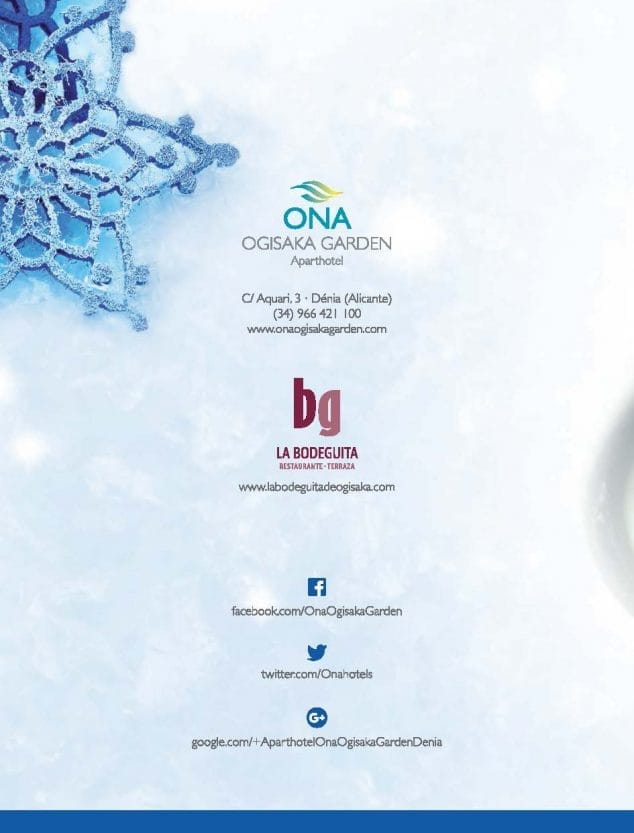 Menú para empresas contacto Ona Ogisaka Garden