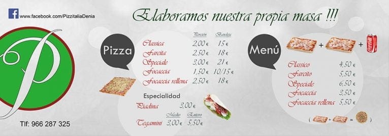 Menú pizzitalia