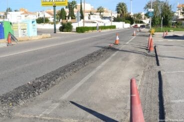 Obras en la carretera de Les Marines
