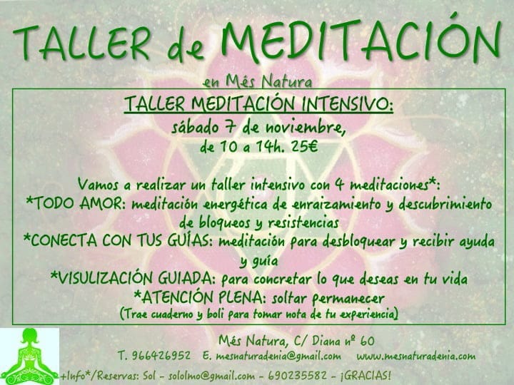 Taller meditacion intensivo Mes Natura