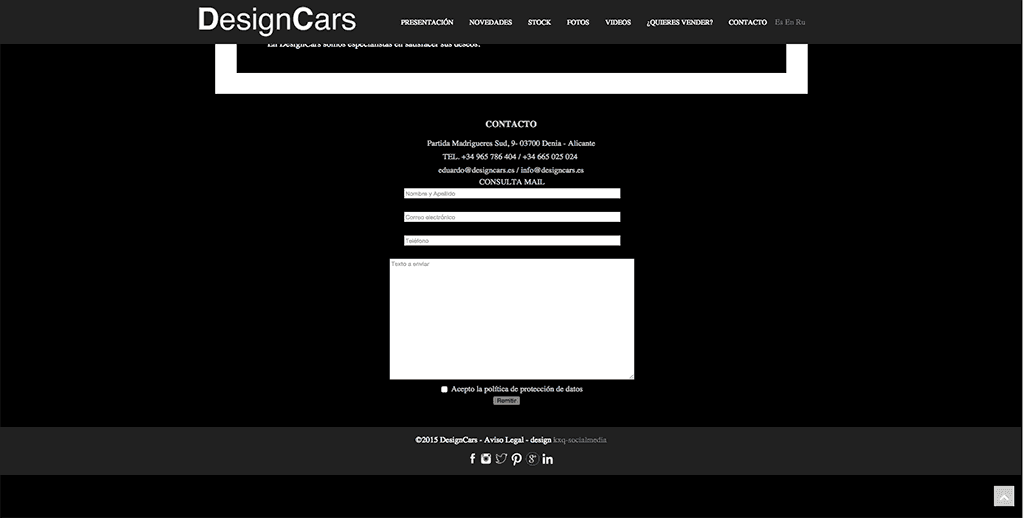 Design Cars Denia presenta su nueva web más dinámica 2 Formulario contacto de Design Cars