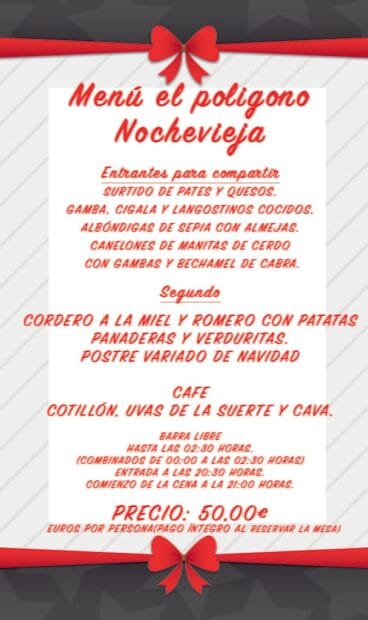 Menú Nochevieja El Polígono