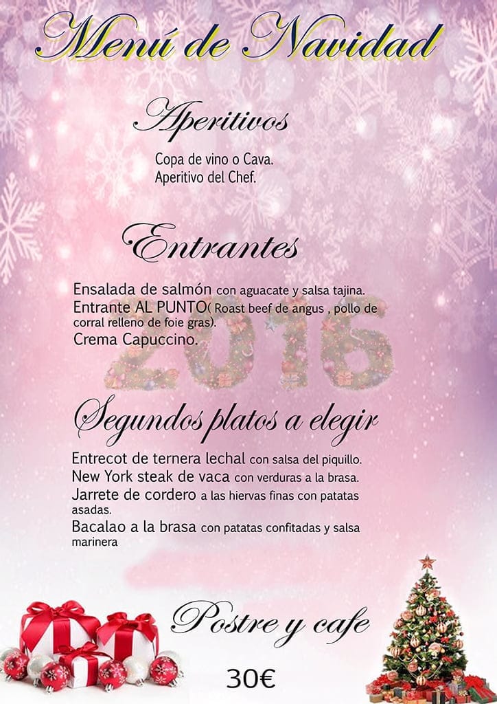 Menú de navidad