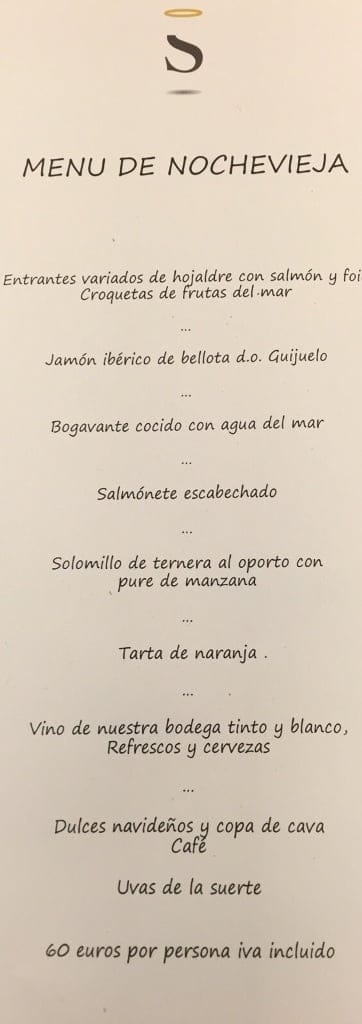 Menú de Navidad y Nochevieja en Restaurante Sancta Sanctorum 1 Menú de Nochevieja Sancta Sanctorum
