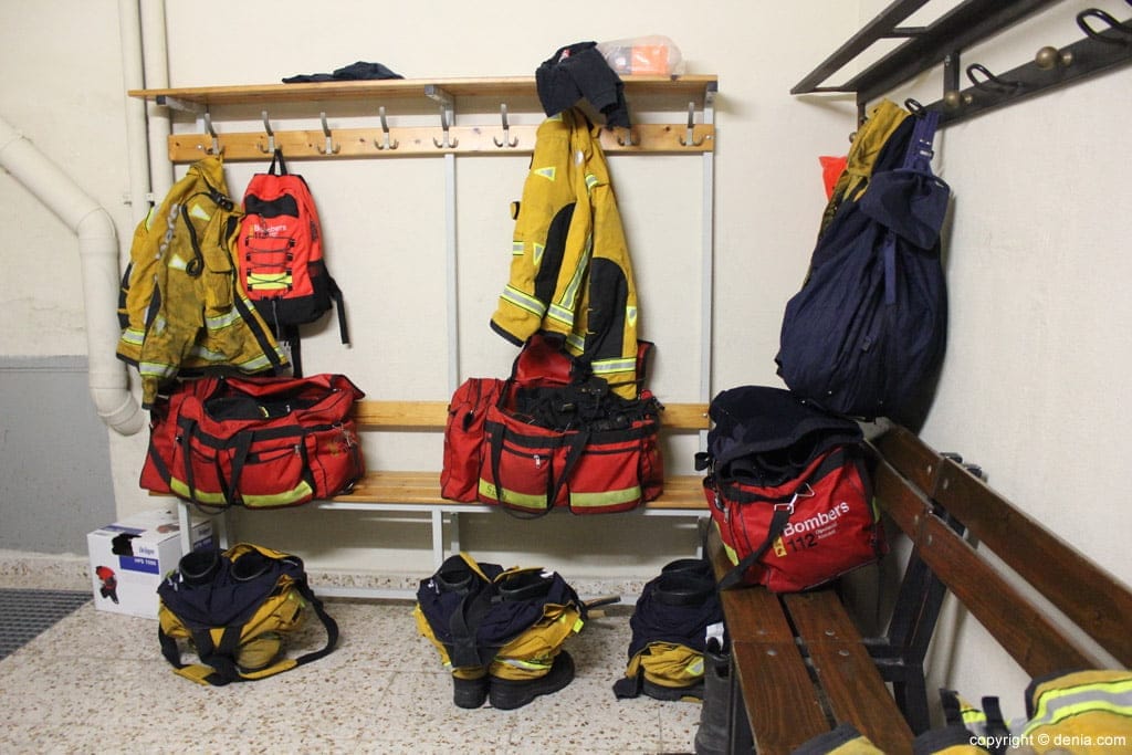 Vestuario del parque de bomberos de la Marina Alta