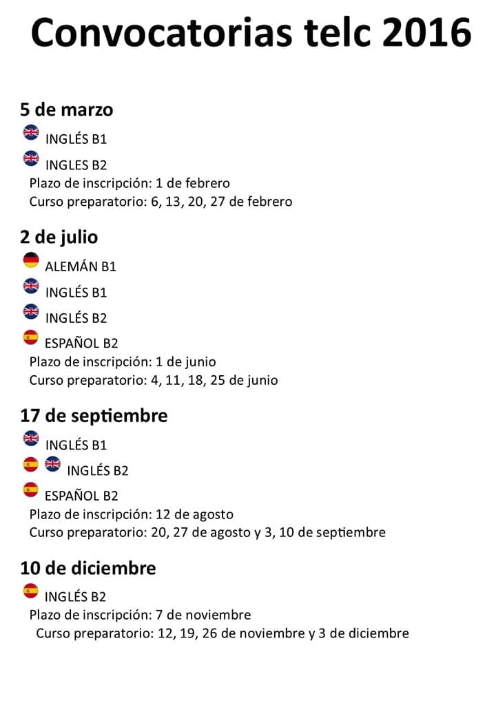 Convocatorias telc 2016