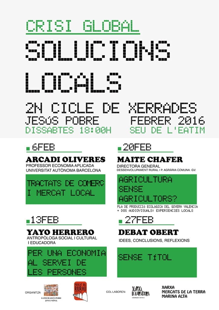 Jesús Pobre acoge el segundo ciclo de charlas 'Crisis Global, Soluciones Locales' 1 Crisis Global, Soluciones Locales