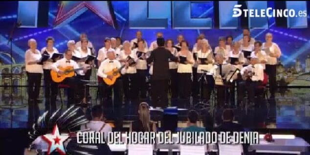 Actuación de la Coral de Jubilados y Pensionistas de Dénia en Got Talent