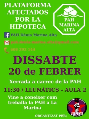 Charla sobre la PAH en Dénia