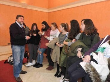 Estudiantes alemanes de intercabmio en el IES Chabà