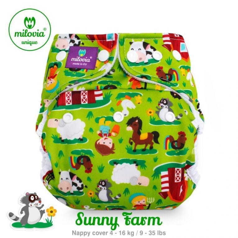Pañales San&Sab Milovia unique Sunny Farm nappy cover one size 1