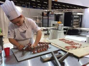 Raquel López Van Beek durante la competición