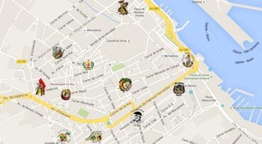 Ubicación de las fallas de Dénia