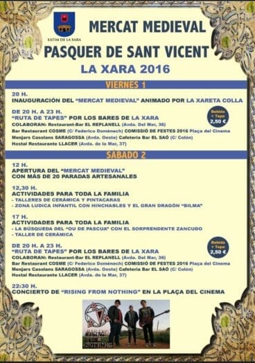 Programación del Mercado Medieval de La Xara