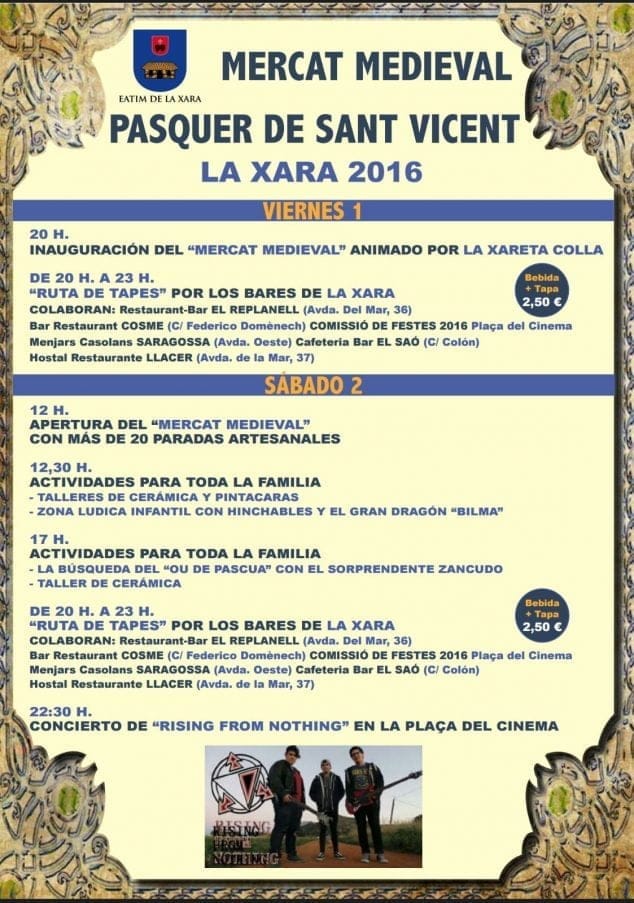 programacion del mercado medieval de la xara