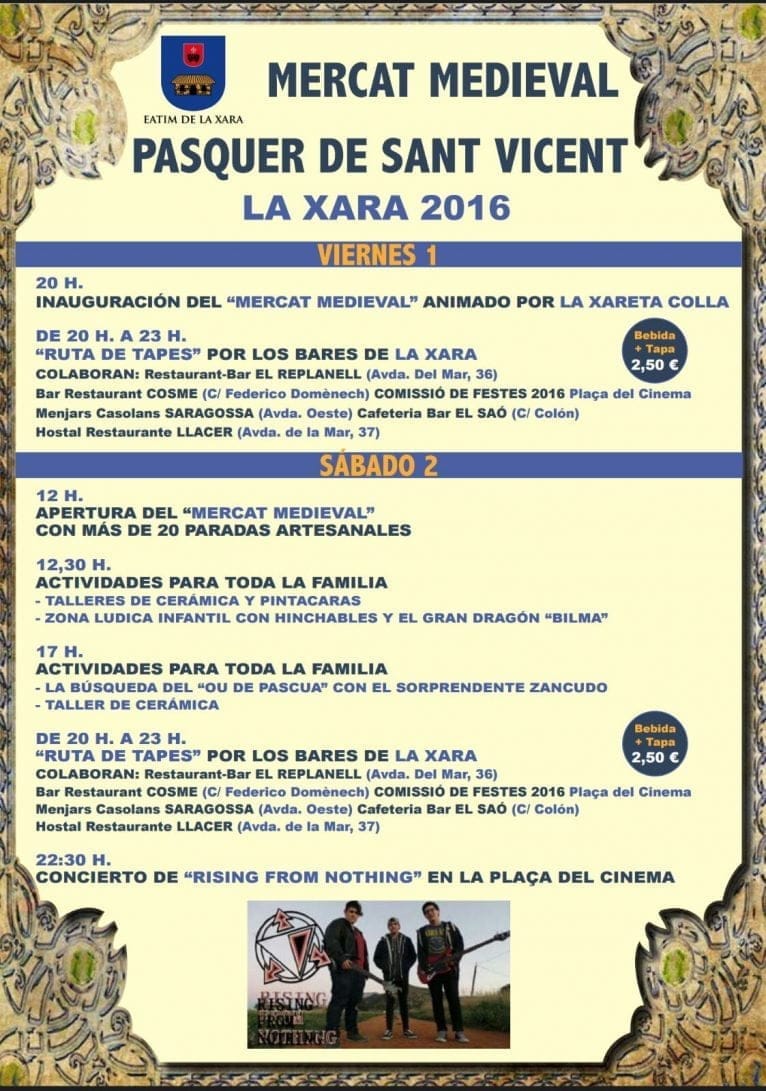 Programación del Mercado Medieval de La Xara